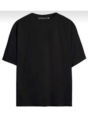 Siyah Oversize T-shirt Düz-045