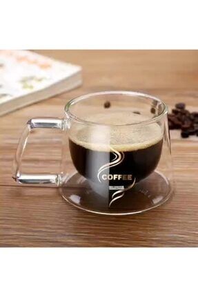 Horecamark Coffee Çift Cidarlı Kupa Fincan 200 Ml Çift Katmanlı Bardak COFFEE1