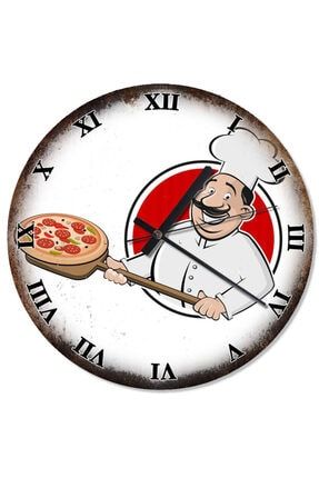 Pizza Şefi Retro Duvar Saati saaat-2730-30