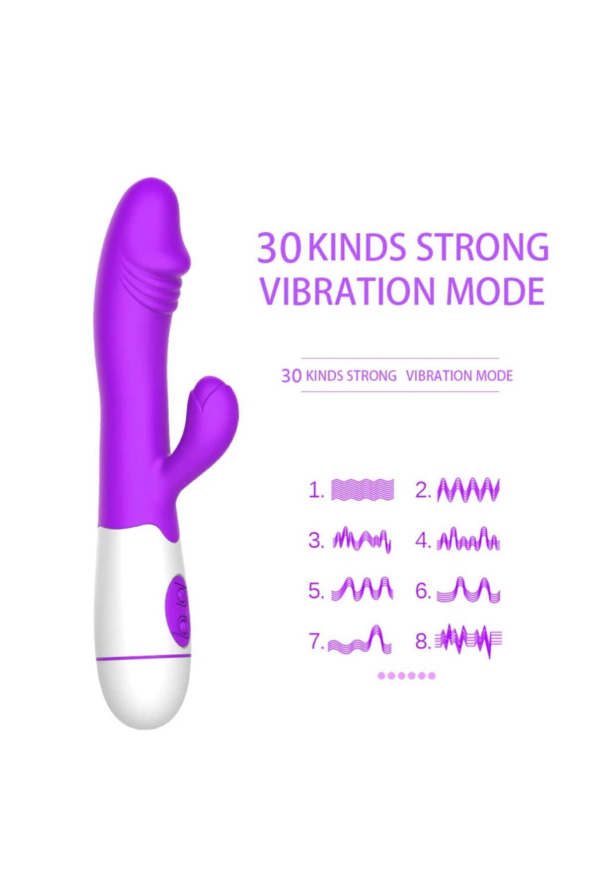 Klitoris Ve G Noktası Uyarıcılı Çift Motorlu 30 Mod Titreşim Silikon Doku Orgazm Teknoloji Vibratörü 3