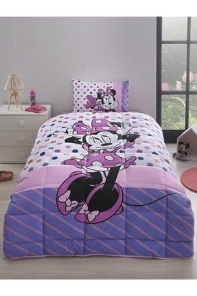 Lisanslı Tek Kişilik Uyku Seti Fitted Çarşaf Minnie Mouse Trend ST22309