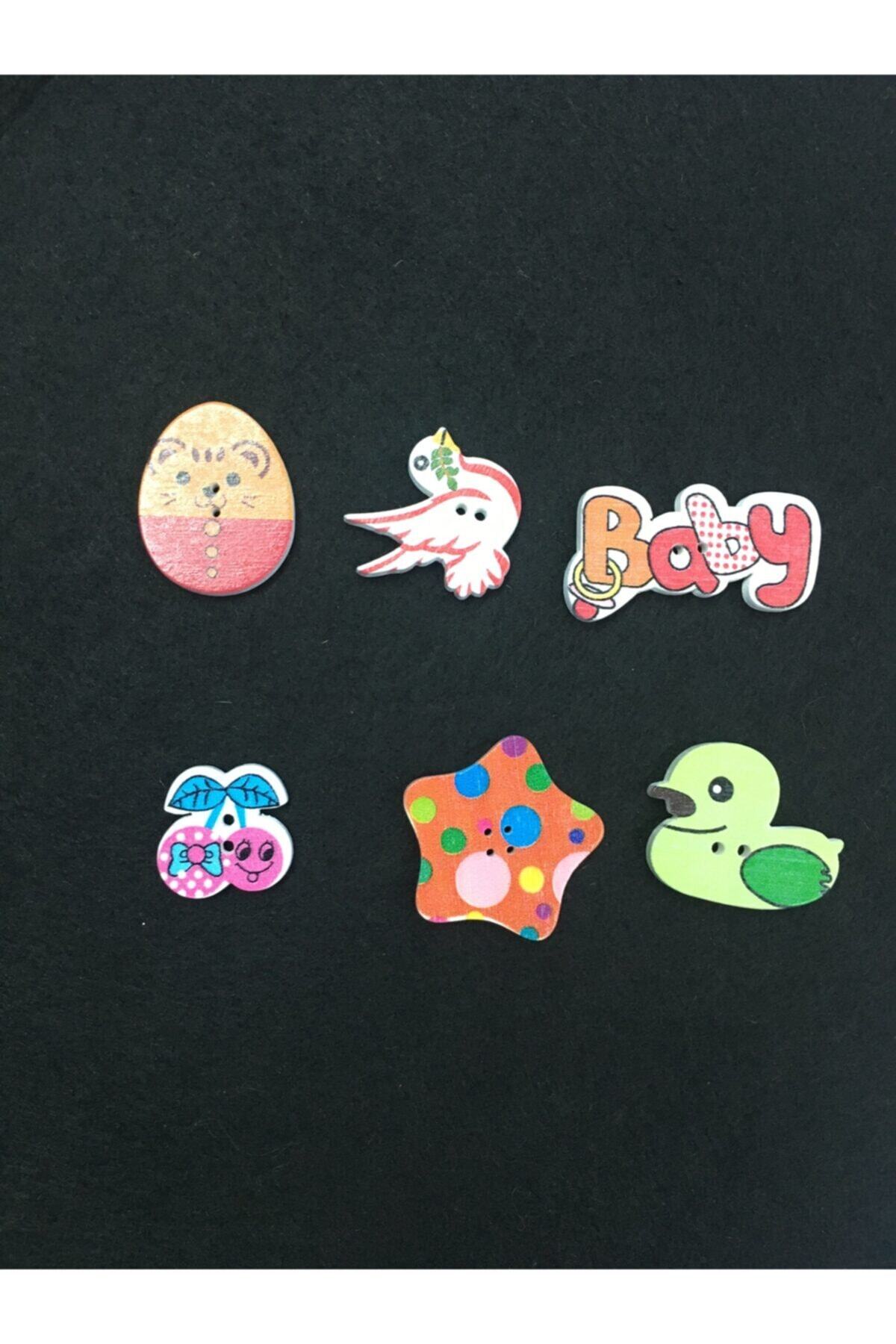 Baby Button Carography Decoration Button Set of 6