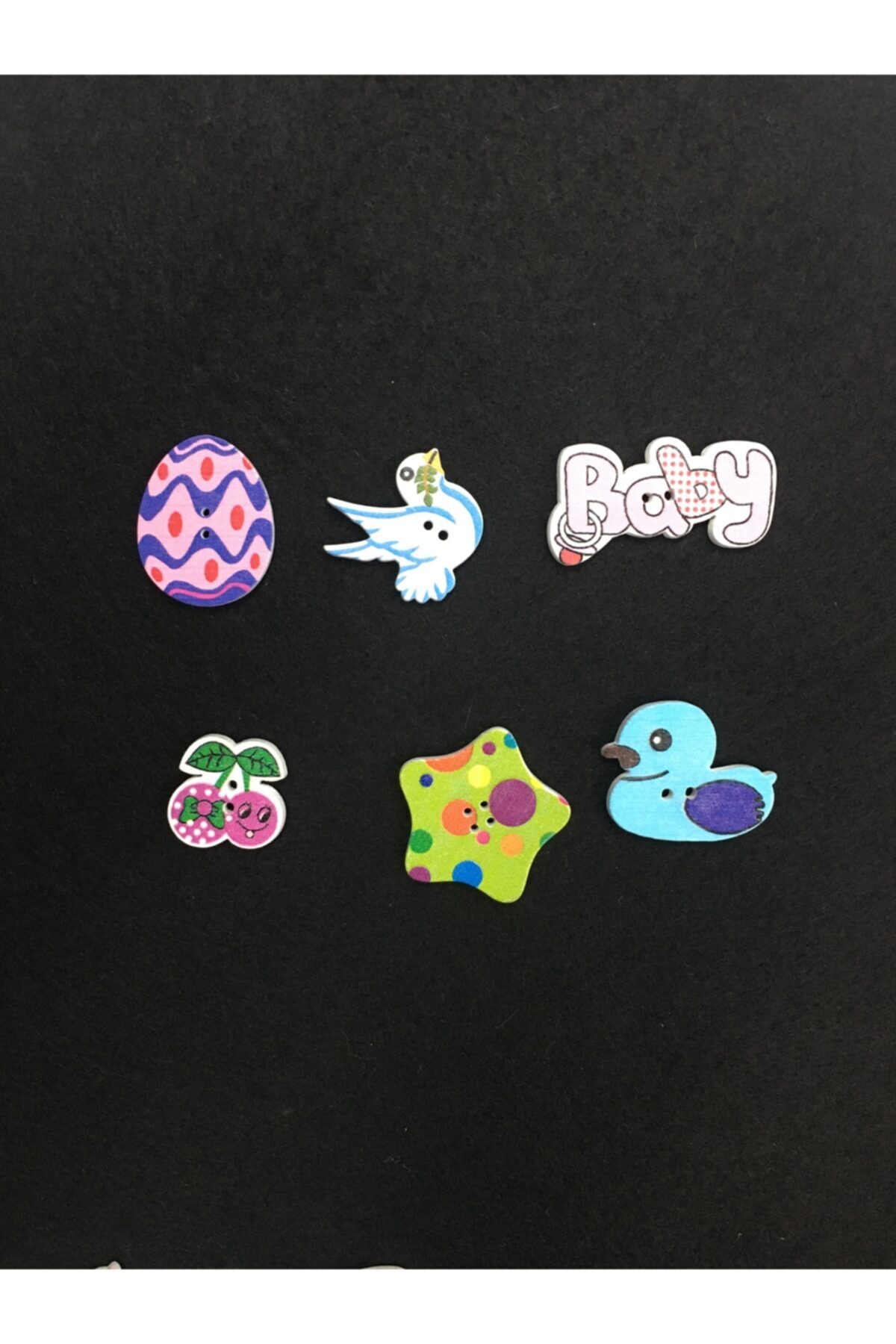 Baby Button Carography Decoration Button Set of 6