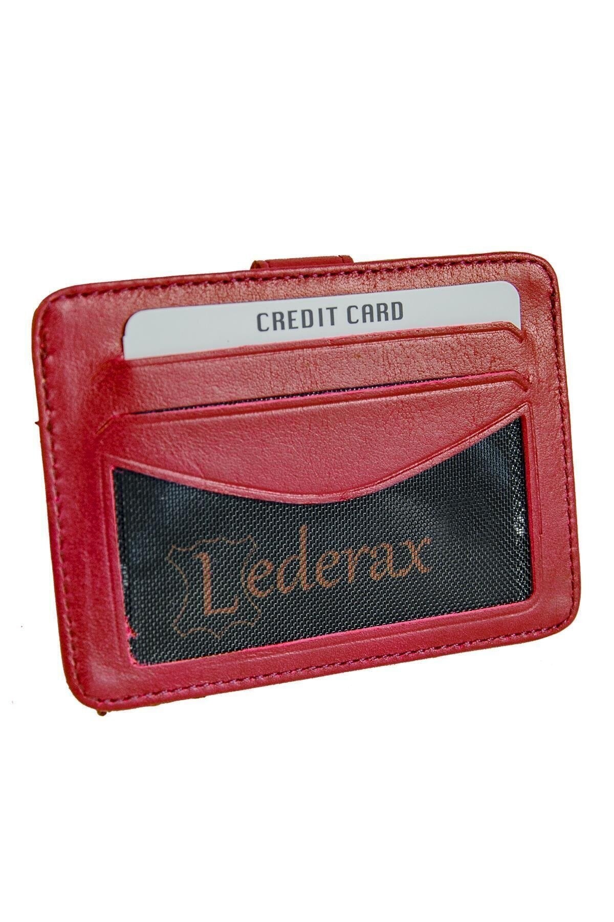 کیف پول مردانه قرمز Lederax | LD-00182 اورجینال - تصویر 2