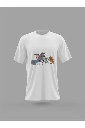 Tom Ve Jerry Çizgi Film Nostalji Baskılı T-shirt PNRMTSHRT4404