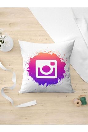 Influencer Hediyelik Instagram Logo Sticker Yastık Kılıfı PNRMYSTT2568
