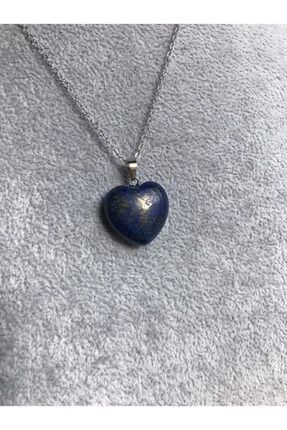 Hakiki Doğaltaş Lapis Lazuli Kalp Kesim Kolye(kararmaz Zincir Dahil) KLY0008