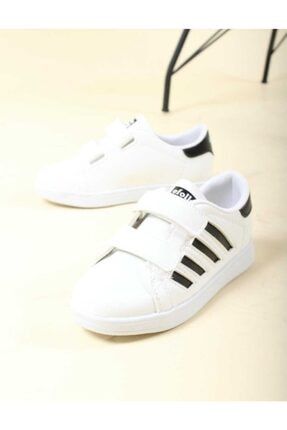 Efl-4 Bant Beyaz Siyah Spor Sneaker Günlük Cırtlı Spor Ayakkabı Beyaz-siyah EFL537ÇS20001