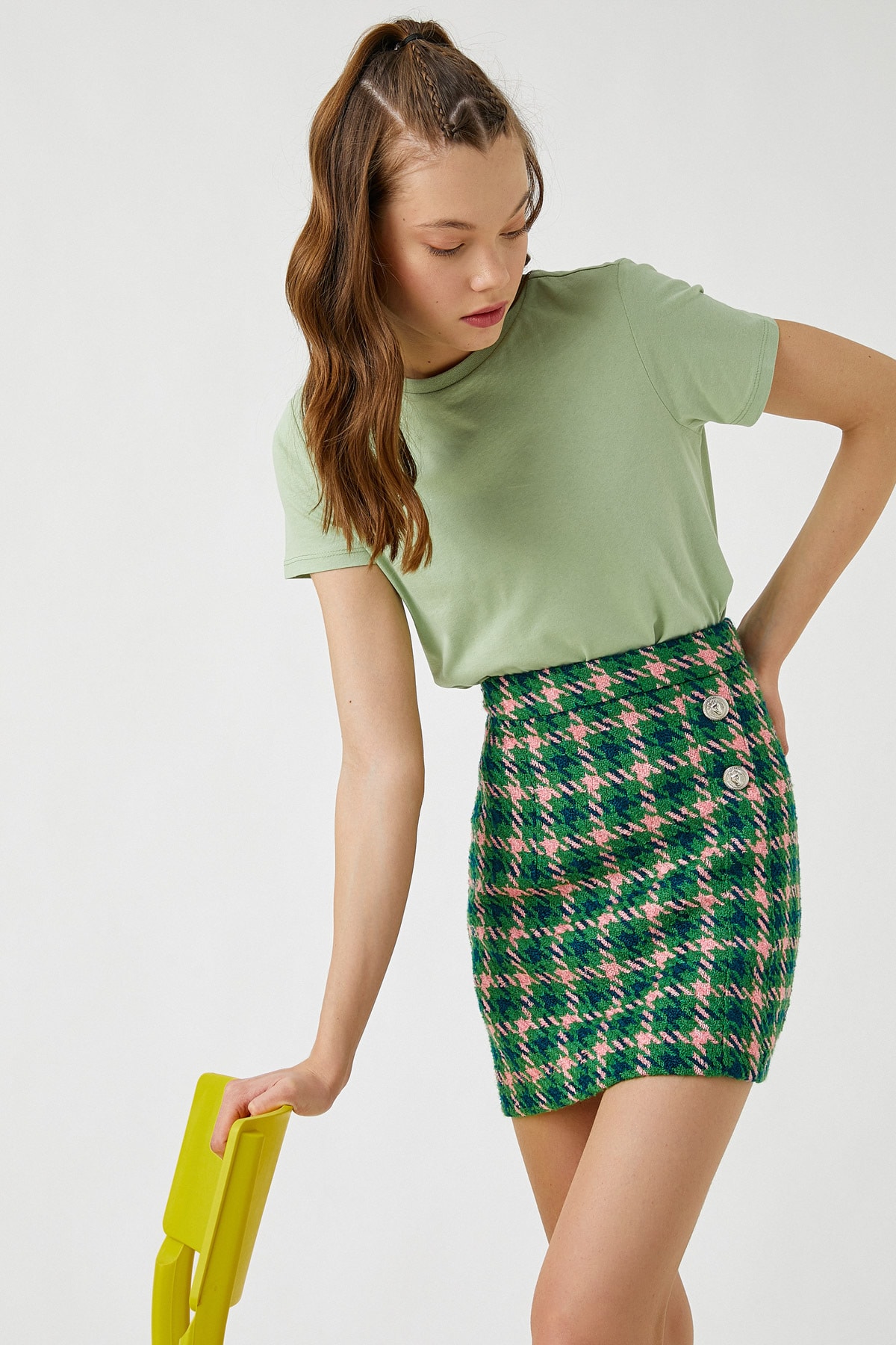Koton T-Shirt Grün Regular Fit Fast ausverkauft