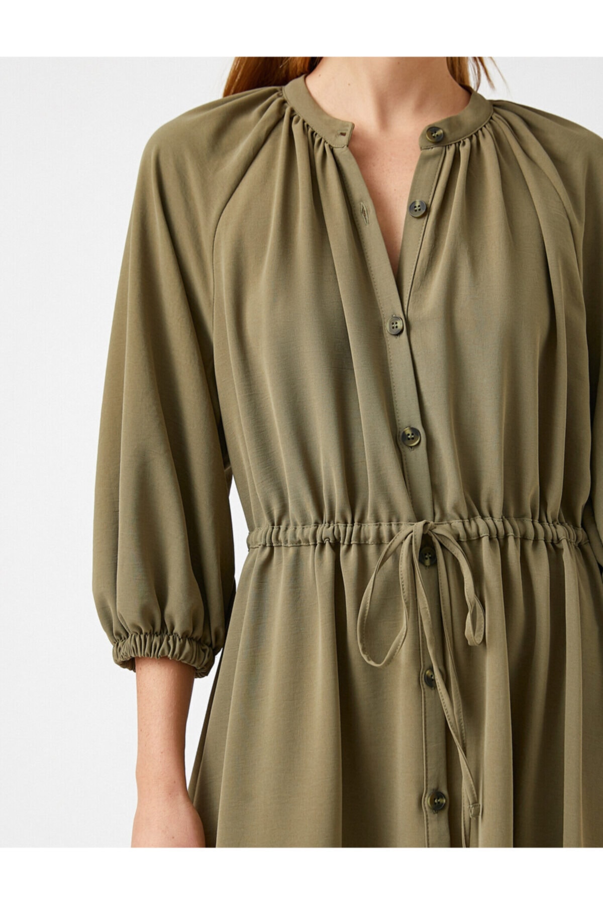 Koton Kleid Khaki Asymmetrisch Fast ausverkauft FN7873