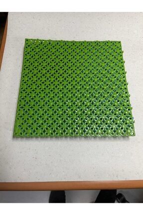 33x33 Cm Geçgili Plastik Paspas Yer Karosu Gül Desenli Yeşil BLB2700