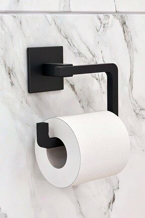 Ömür Boyu Paslanmaz Tuvalet Wc Kağıtlığı Siyah D-004 PRA-5413307-1483