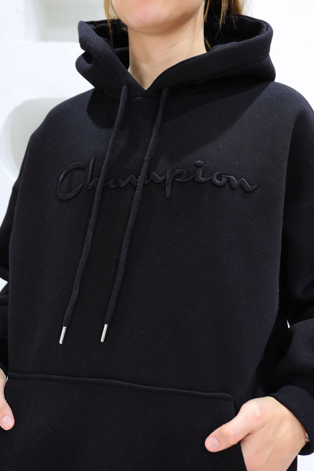 Champion uo exclusive dotted script hoodie sweatshirt outlet