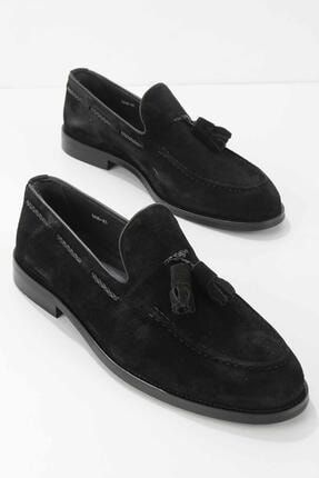 Siyah Süet Leather Erkek Klasik Ayakkabı E01755086802