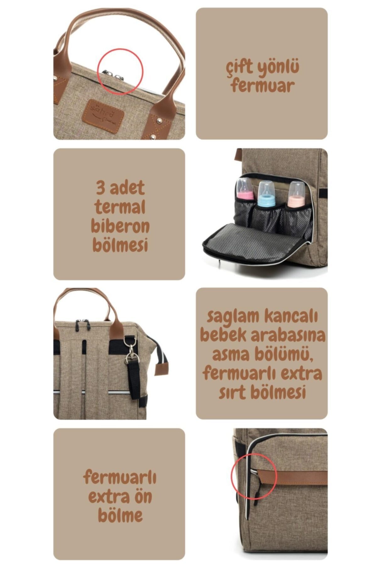 Sahra Stil 4'lü Büyük Doğum Seti-bebek Bakım Çantası,hastane Çıkış Set,7'li Mendil Ve 3'lü Çorap Set fotoğrafı 5 (önizleme)