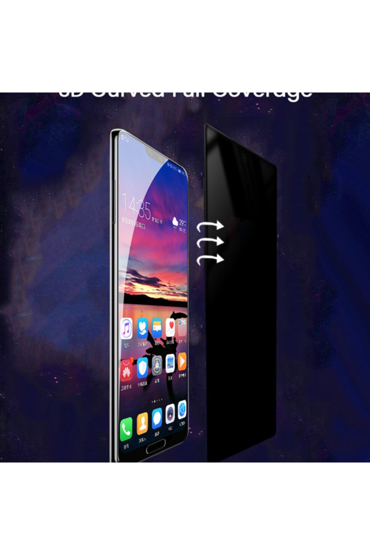 Ekolaks-Samsung S10 Plus Privacy Full Covering Curved Polymer Nano Screen Protector with Privacy Filter 6