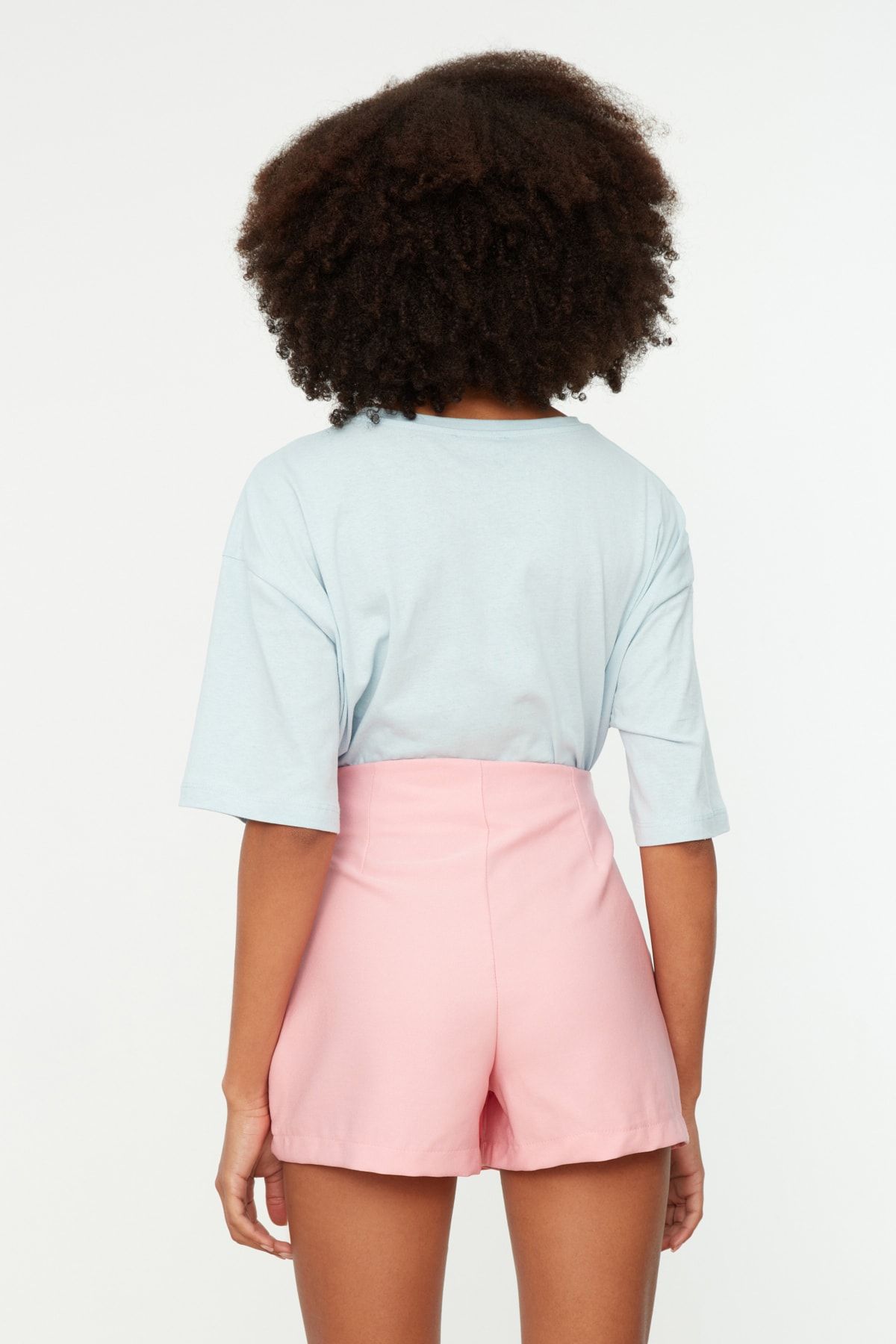 Trendyol Collection-Fustă pantaloni scurți țesuți cu șireturi și ochi roz TWOAW21SR0038 5