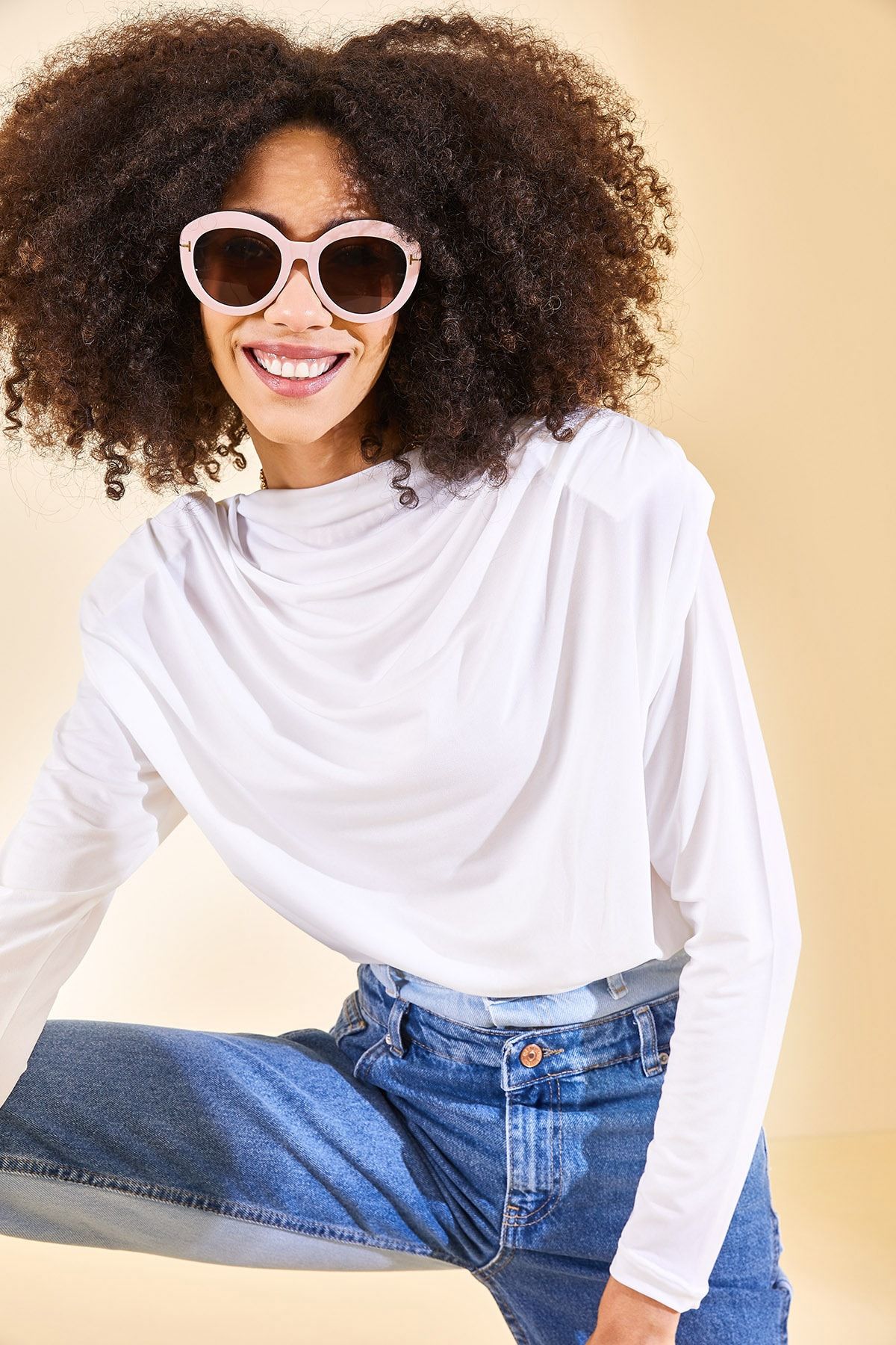 XHAN Bluse Weiß Regular Fit Fast ausverkauft