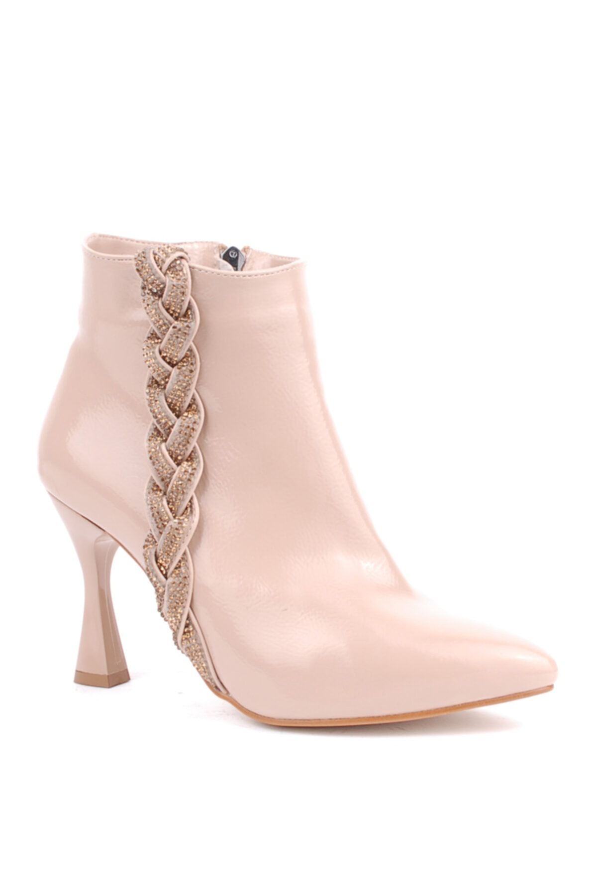 R dvan elik Women s Stone Detailed Thin Heeled Patent Leather