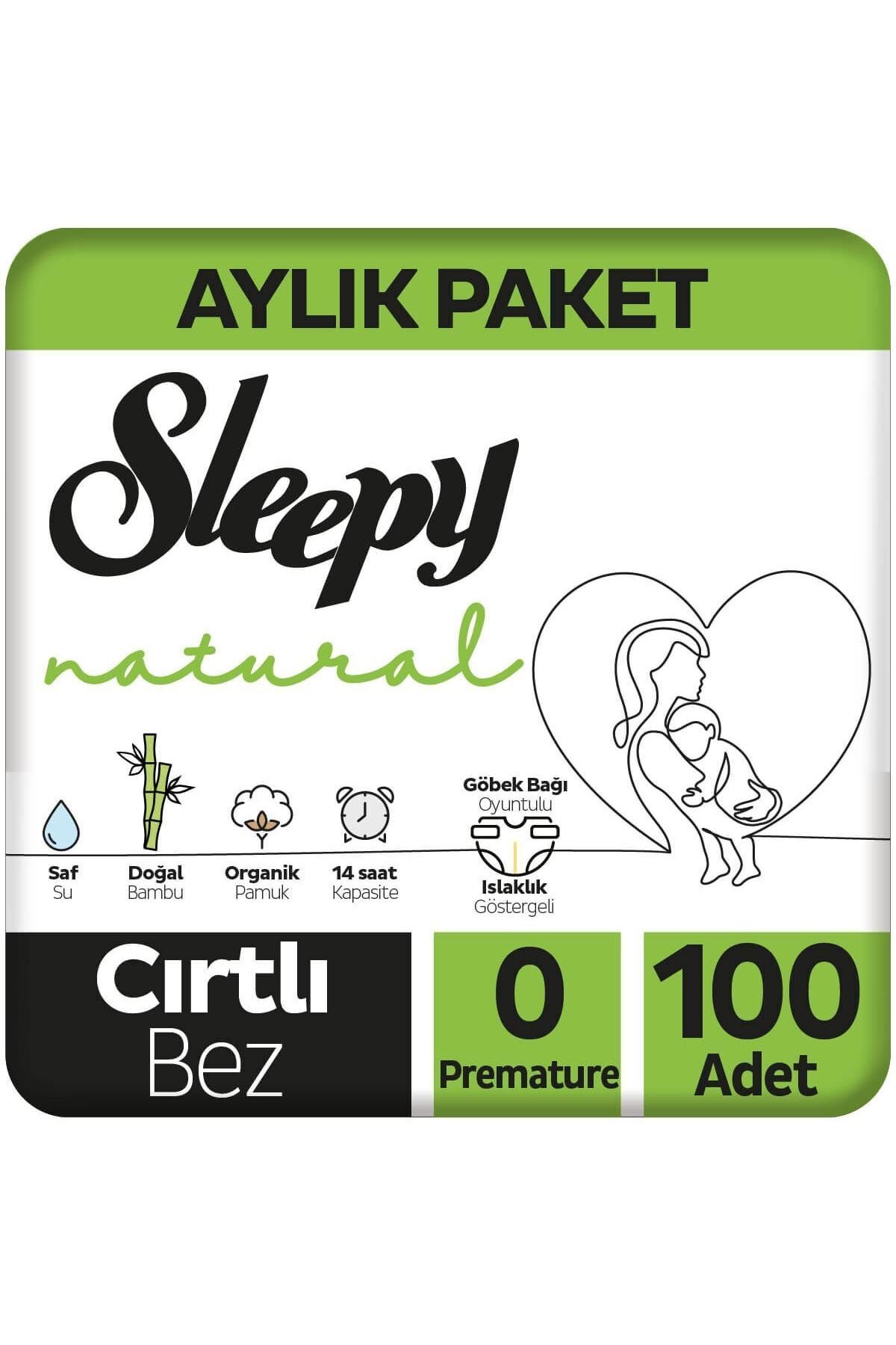Sleepy Natural Aylık Paket Bebek Bezi 0 Numara Prematüre 100 Adet