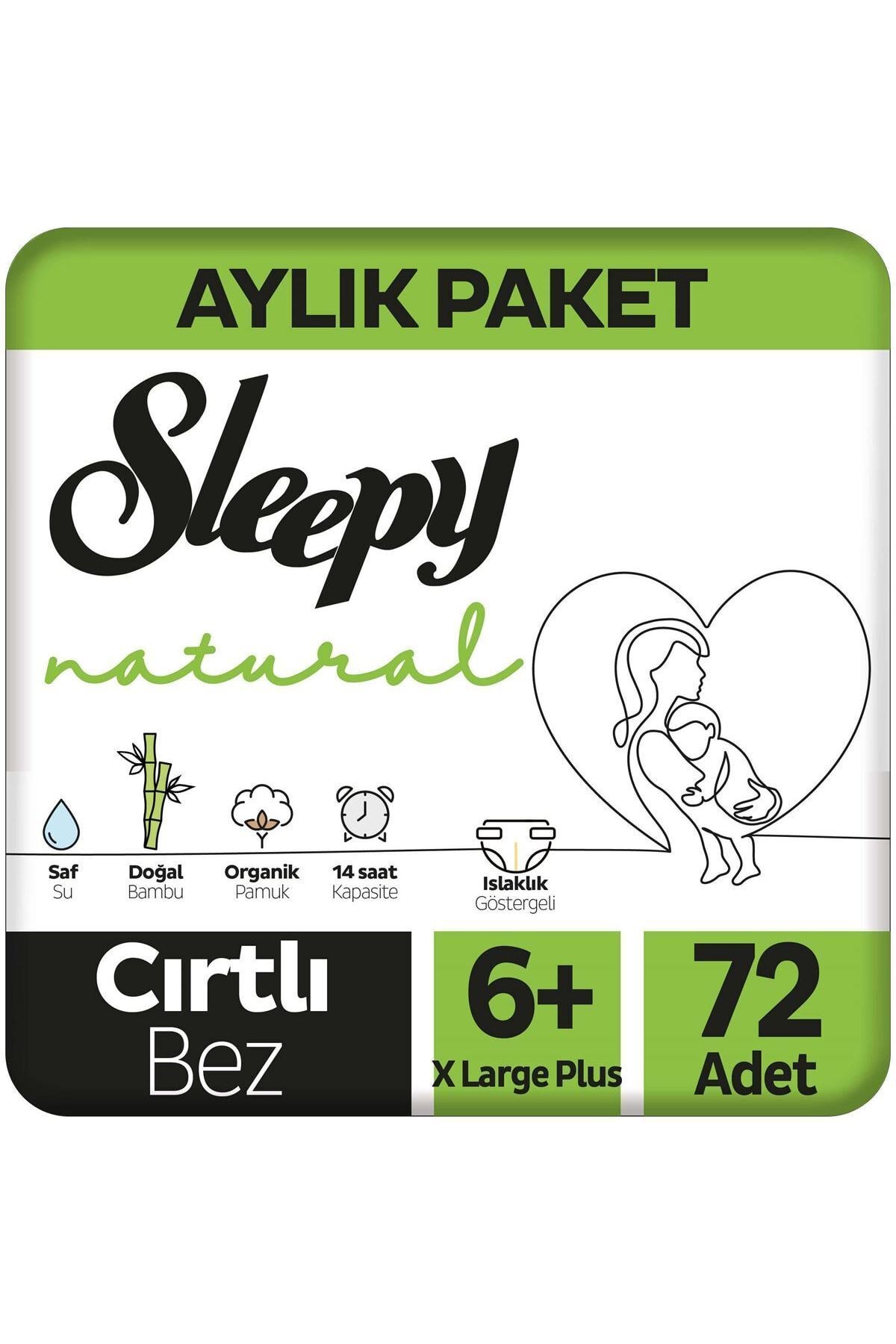 Sleepy Natural Aylık Paket Bebek Bezi 6+ Numara Xlarge Plus 72 Adet