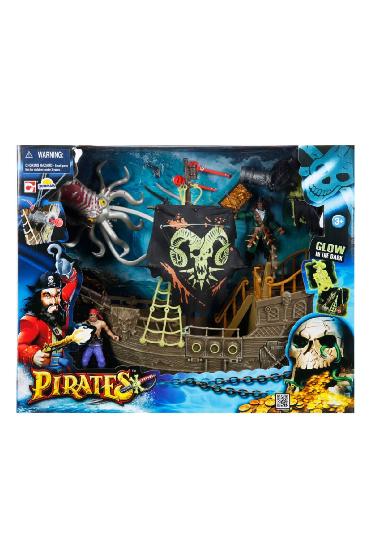 Chap Mei-Toy Pirate Ship with Glow-In-The-Dark Skeleton Figure 3