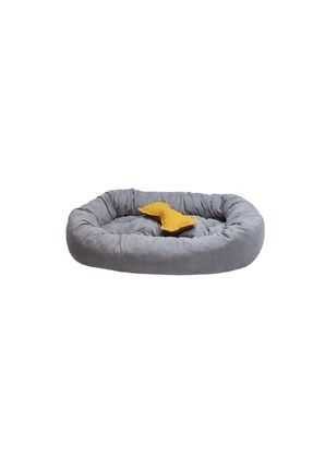 Gri Büyük Boy Köpek Yatağı - 70x90 Cm - Iç Mekan - Large - Kemik Yastıklı pd045