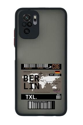 Xiaomi Redmi Note 10s Uyumlu Berlin Ticket Desenli Kamera Korumalı Buzlu Şeffaf Lüx Telefon Kılıfı MCRDMNT10STSLUX10