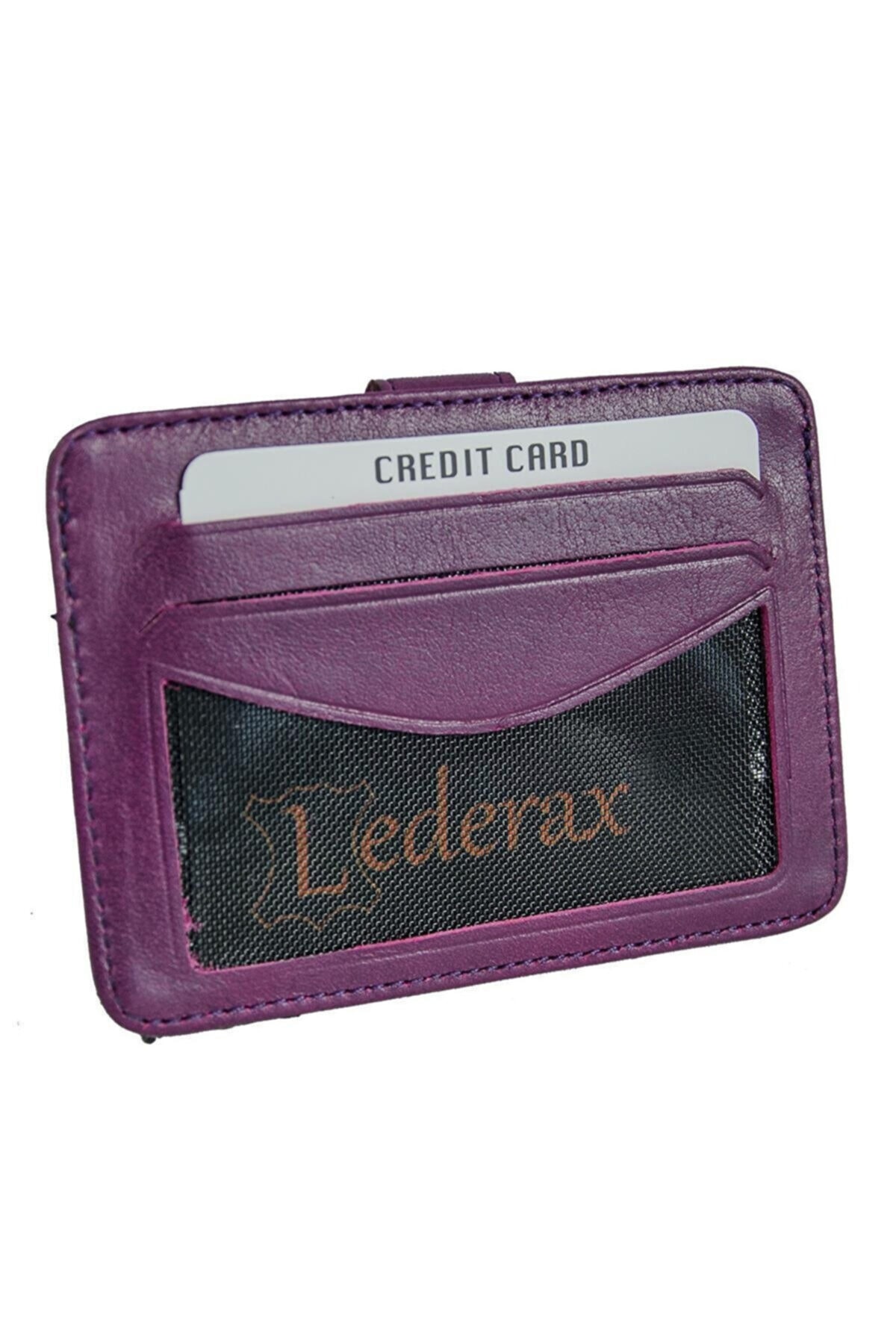 کیف پول مردانه بنفش Lederax | LD-00182 اورجینال - تصویر 2