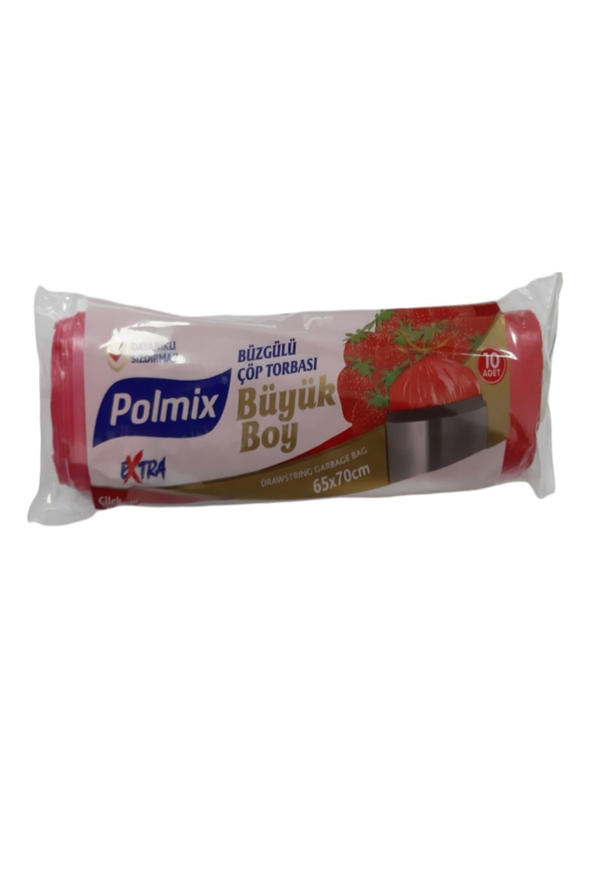 Polix Polmıx Büzgülü Çöp Torbası 65x70 10 Lu Çilek