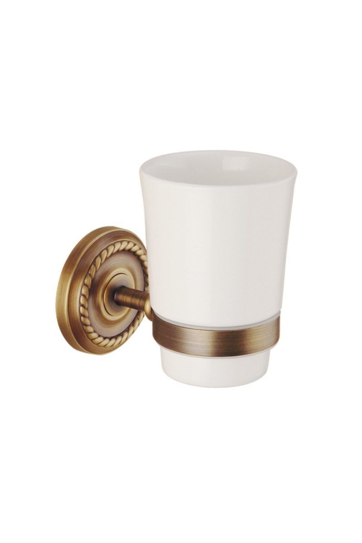 Fause-Toothbrush Holder Vintage Antique Brass 2