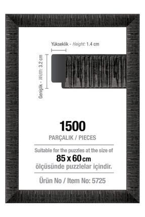 1500' Lük Siyah 85 X 60 Cm (30 Mm ) Puzzle Çerçevesi GSPS8682450147256
