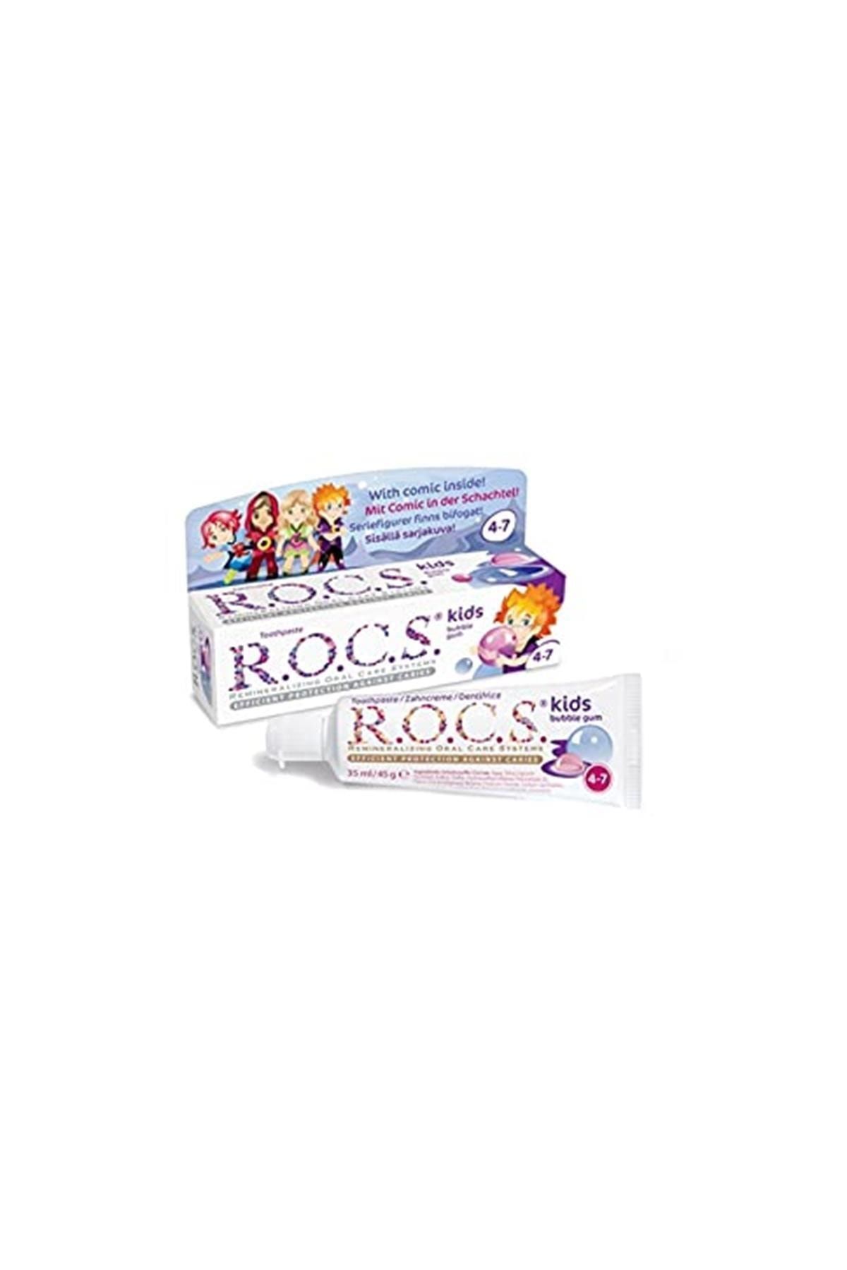 R.O.C.S. Kıds 4-7 Yaş Florürsüz Diş Macunu Balon Sakızı Tadında 1 Paket