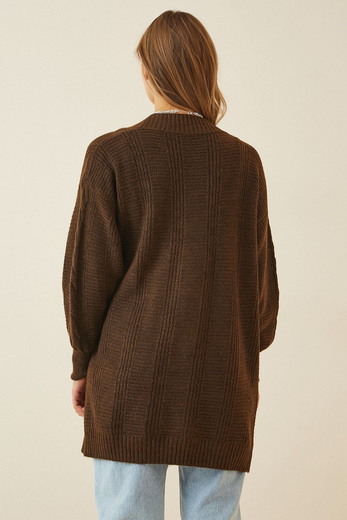 Happiness stanbul Kad n Kahverengi Balon Kollu Oversize Triko H rka DD01033 Fiyat Yorumlar Trendyol