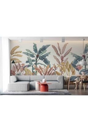 3 Boyutlu Renkli Tropikal Soft Duvar Posteri Kağıdı S1376