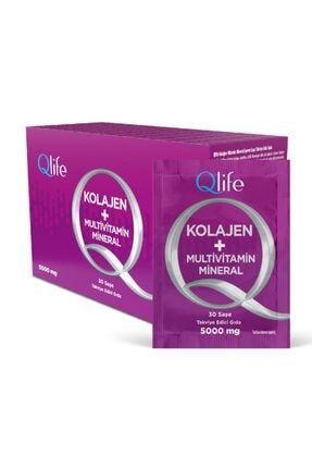 Qlife Kolajen + Multivitamin Mineral 5000 Mg Ahududu Aromalı 30 Saşe TYC00235160060