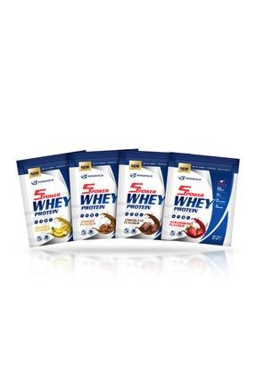 5 Power Whey Protein Tozu 4 Saşe 4 Farklı Aroma Çikolata Çilek Kurabiye Muz Saşe4