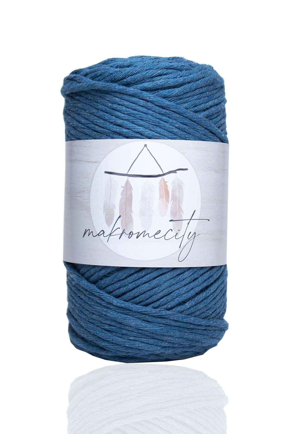 Makromecity-Premium Tearable Macrame Twine 3mm Makrame Tearable Hobby Twine Σετ 3 τεμαχίων 3 τζιν μπλε 2