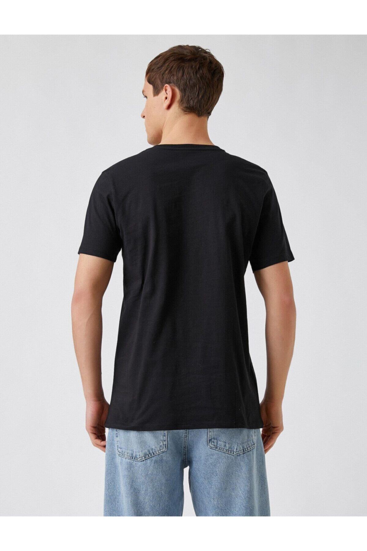 تیشرت مردانه مشکی کوتون | 22YY59000392 اورجینال - تصویر 5