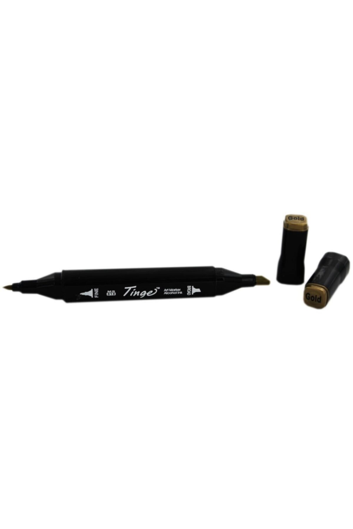 Twin Double Tip Marker Pen Gold