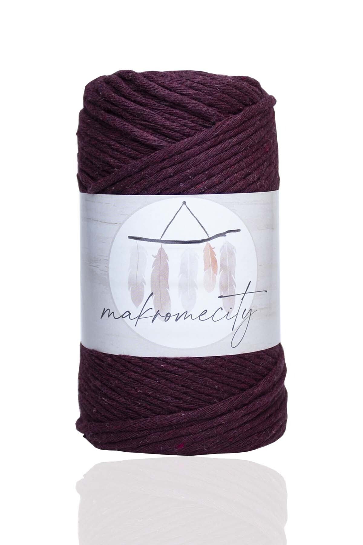 Makromecity-Premium Screwed Macrame Thread 3mm Macrame Screwable Hobby Thread Set of 4 4 Claret Red 2