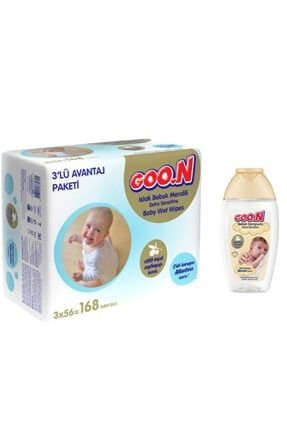 Sensitive Islak Havlu 56'lı X 3 Adet (168 Yaprak)+bebe Şampuanı 200 Ml goonıslakmendılsampuan