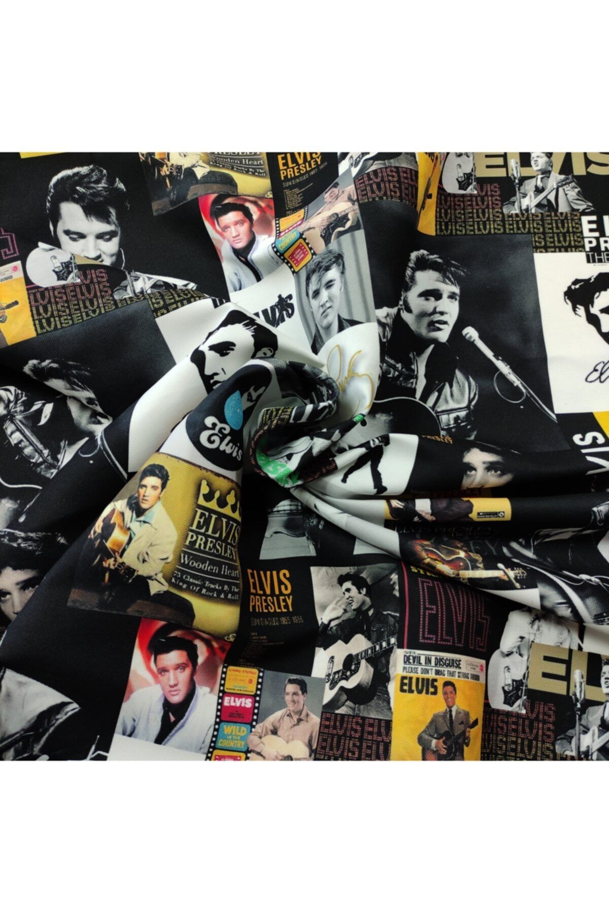 Tataroğlu Dijital Kumaş-Patchwork Elvis Presley Poster Digital Printed Fabric 3