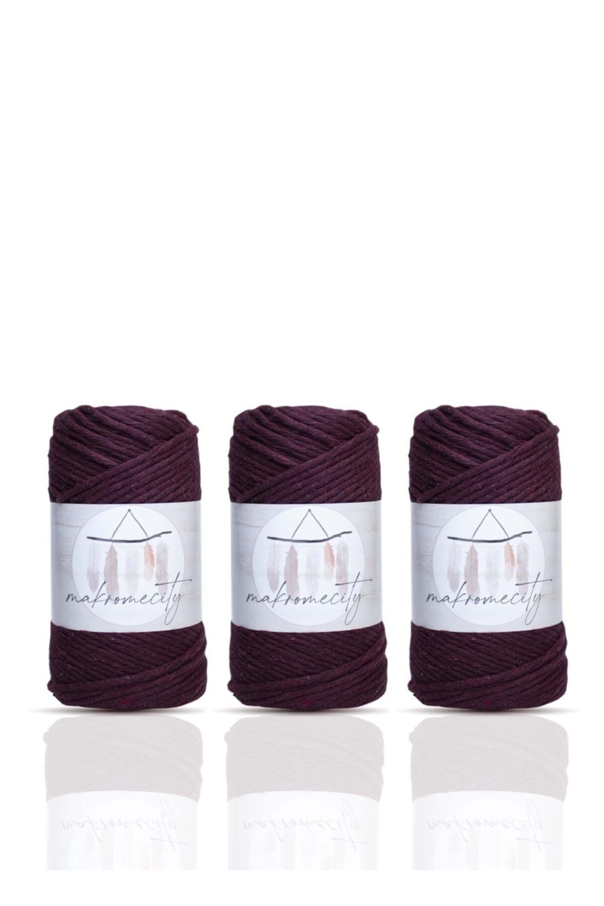Makromecity-Premium Scaling Macrame Thread 3mm Macrame Scaling Hobby Thread Set of 3 Claret Red 1
