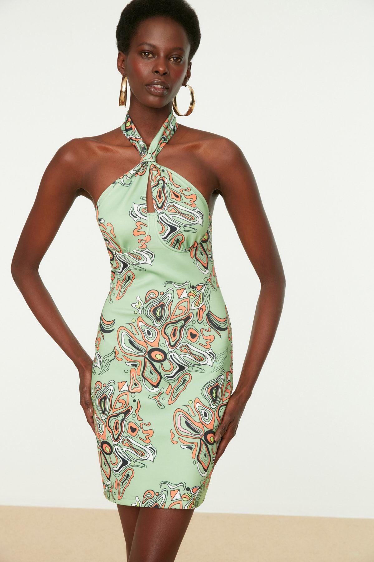 Trendyol Collection Kleid Grün Bodycon Fast ausverkauft