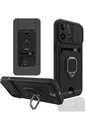 Iphone 13 Pro Kılıf Zuma Kartvizitli Yüzüklü Silikon - Siyah zuma-silikon-iphone-13-pro