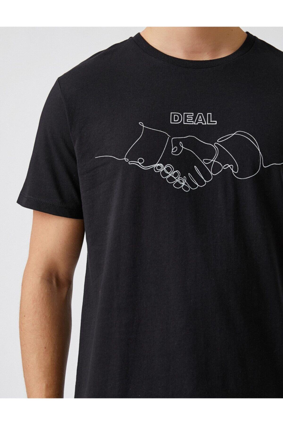 تیشرت مردانه مشکی کوتون | 22YY59000392 اورجینال - تصویر 4