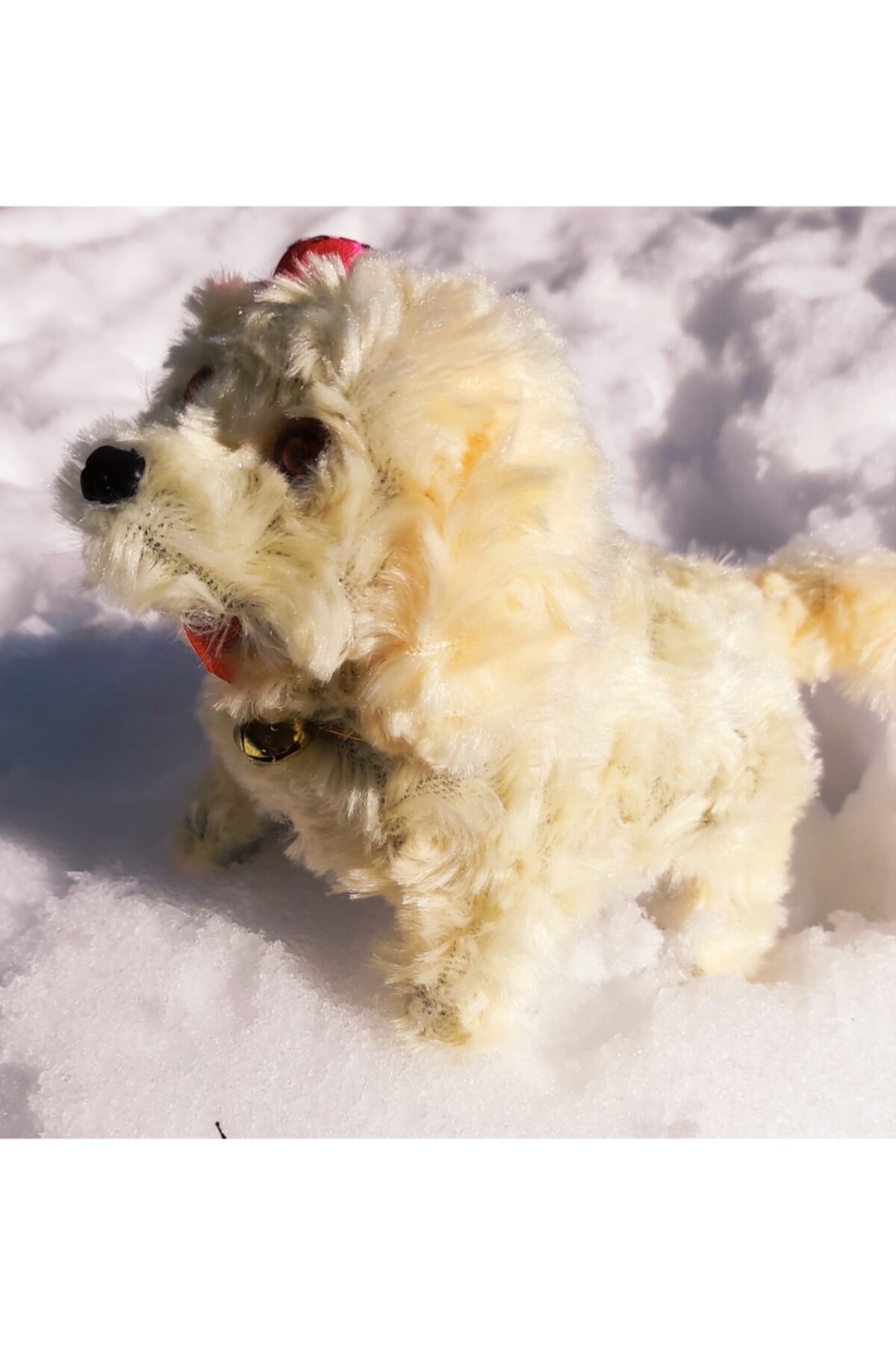 Mia Krem Yürüyen Havlayan Sevimli Pilli Peluş Köpek fotoğrafı 2 (önizleme)
