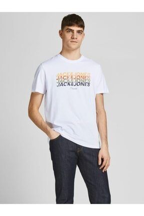 Beyaz Erkek Yarım Kollu T-shirt 12205503