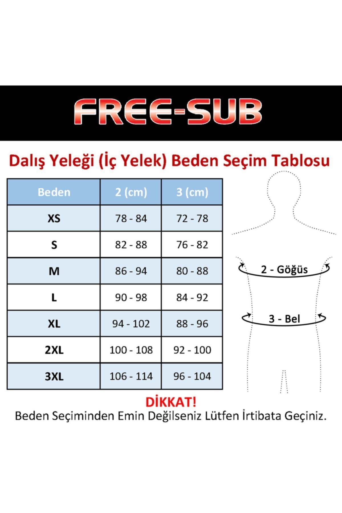 لوازم جانبی غواصی مشکی Free Sub جلیقه شیرجه 3 میلی متری سینه داخلی Free-Sub